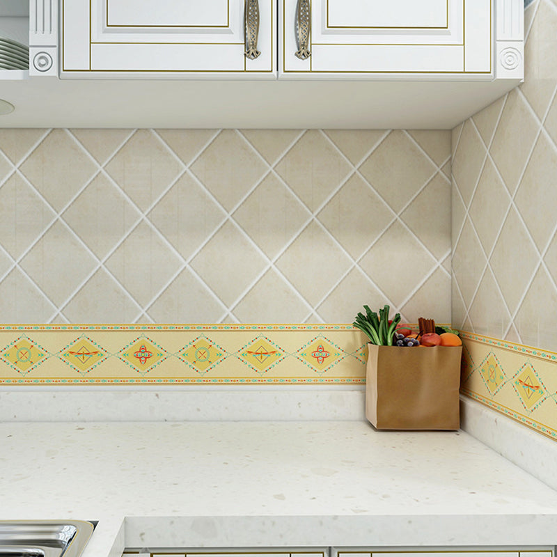 Rhombus Printed Wallpaper Border Bohemian Peel off Kitchen Wall Art, 10' L x 6" W Clearhalo 'Wall Decor' 'Wallpaper' 1507886