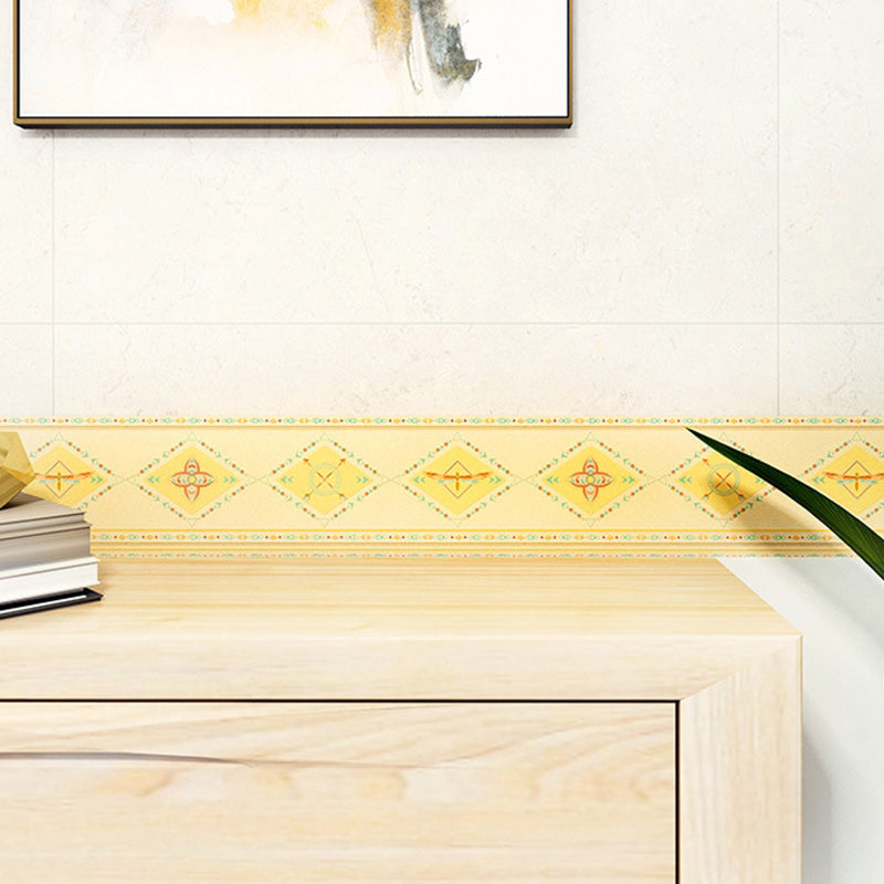 Rhombus Printed Wallpaper Border Bohemian Peel off Kitchen Wall Art, 10' L x 6" W Clearhalo 'Wall Decor' 'Wallpaper' 1507887