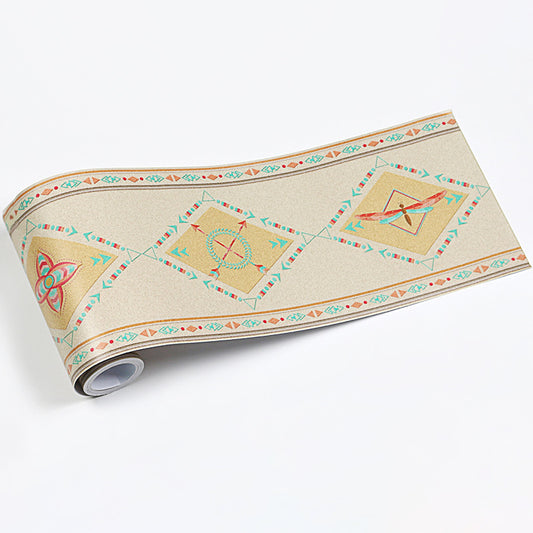 Rhombus Printed Wallpaper Border Bohemian Peel off Kitchen Wall Art, 10' L x 6" W Clearhalo 'Wall Decor' 'Wallpaper' 1507888