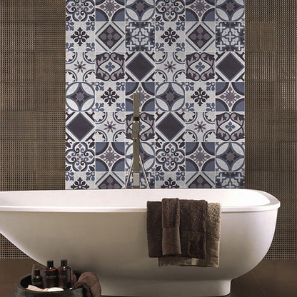 Bohemian Style Floral Wallpapers for Kitchen 3.5' x 8" Wall Covering in Black, Easy to Remove Black Clearhalo 'Wall Decor' 'Wallpaper' 1507910