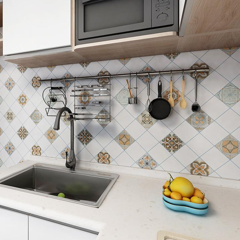 Light-Color Flower Adhesive Wallpapers Easy Peel off Bohemian Kitchen Wall Decor White Clearhalo 'Wall Decor' 'Wallpaper' 1507919