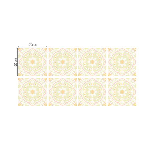 Quatrefoil Moroccan Tiles Wallpapers Boho Smooth Surface Wall Art in Yellow, Stick On Clearhalo 'Wall Decor' 'Wallpaper' 1507934