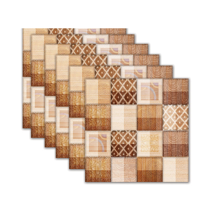 Rustic Mosaic Tile Brick Wallpapers Brown Peel and Paste Wall Art for Living Room Clearhalo 'Country wall decor' 'Rustic' 'Wallpaper' Wall Decor' 1507973