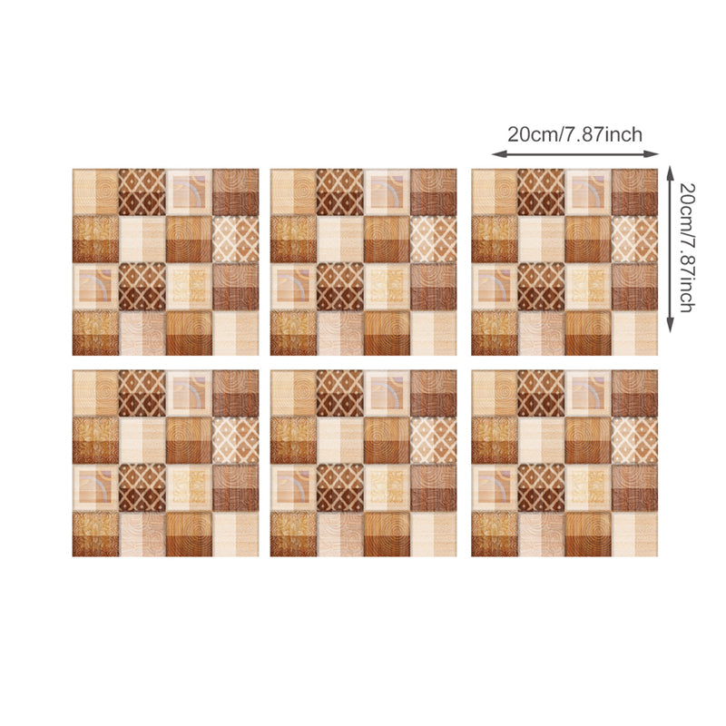 Rustic Mosaic Tile Brick Wallpapers Brown Peel and Paste Wall Art for Living Room Clearhalo 'Country wall decor' 'Rustic' 'Wallpaper' Wall Decor' 1507974