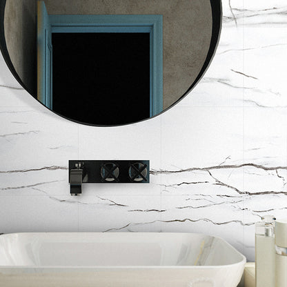 White Marble Wallpaper Panels Self-Adhesive Modern Kitchen Wall Covering, 8' x 8" White Clearhalo 'Modern wall decor' 'Modern' 'Wallpaper' Wall Decor' 1507975