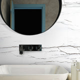 White Marble Wallpaper Panels Self-Adhesive Modern Kitchen Wall Covering, 8' x 8" White
