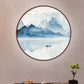 Blue River Scenery Mural Lamp Chinese Acrylic Round LED Flush Mount Wall Sconce in Warm/White Light Blue B Clearhalo 'Wall Lamps & Sconces' 'Wall Lights' Lighting' 1508008