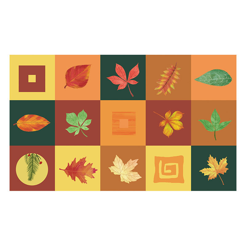 Leaf Print Wallpaper Panels Multicolored PVC Wall Covering, Peel and Paste, 3.5' x 23.5" Clearhalo 'Modern wall decor' 'Modern' 'Wallpaper' Wall Decor' 1508236