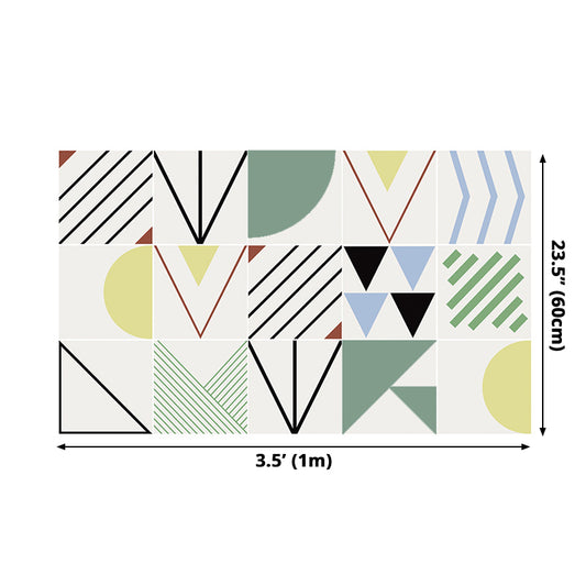 Modern Geometric Shapes Stick Wallpapers Bright Color Kitchen Wall Art, 3.5' L x 23.5" W Clearhalo 'Modern wall decor' 'Modern' 'Wallpaper' Wall Decor' 1508247