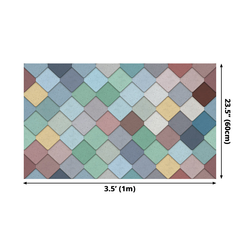 Multicolored Square Brick Wallpapers Mosaic Tile Modern Self Sticking Wall Covering Clearhalo 'Modern wall decor' 'Modern' 'Wallpaper' Wall Decor' 1508254