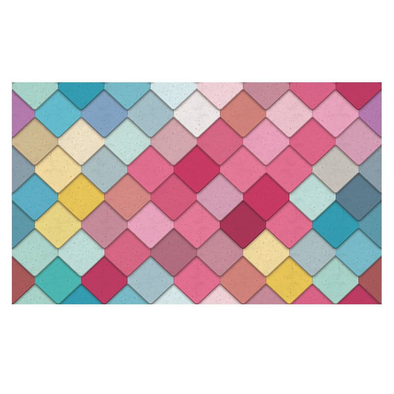Multicolored Square Brick Wallpapers Mosaic Tile Modern Self Sticking Wall Covering Clearhalo 'Modern wall decor' 'Modern' 'Wallpaper' Wall Decor' 1508256
