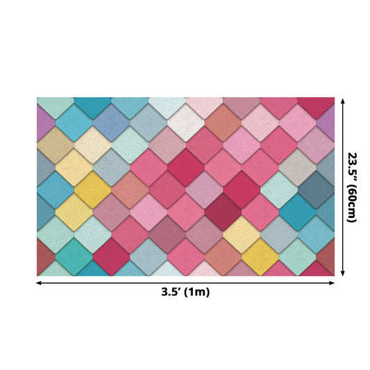 Multicolored Square Brick Wallpapers Mosaic Tile Modern Self Sticking Wall Covering Clearhalo 'Modern wall decor' 'Modern' 'Wallpaper' Wall Decor' 1508257
