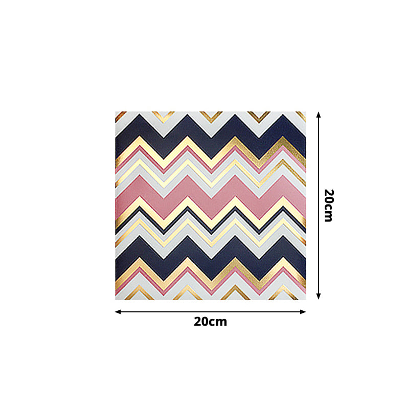 Modern Zigzag Wallpaper Panel Set for Kitchen 65.5' x 8" Peel off Wall Art in Pink-Black Clearhalo 'Modern wall decor' 'Modern' 'Wallpaper' Wall Decor' 1508269