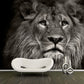 Photo Printed Lion Head Mural Wallpaper for Accent Wall, Black, Personalized Size Clearhalo 'Wall Decor' 'Wall Mural' 1508582