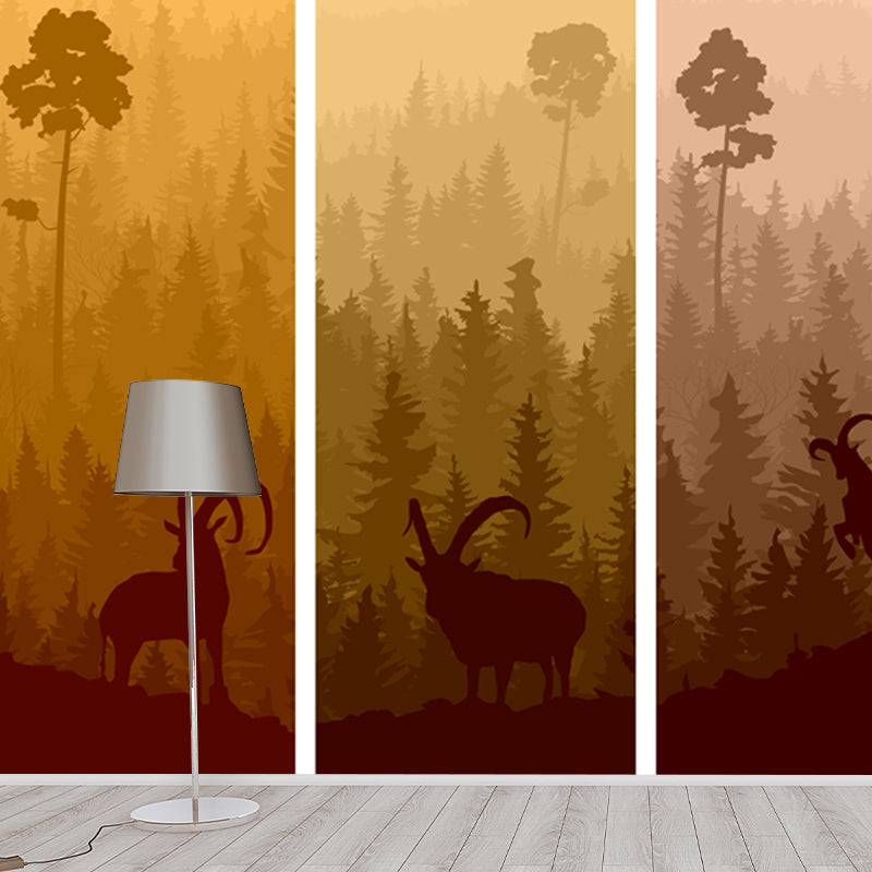 Goat and Sunset Landscape Mural Modern Water Resistant Bedroom Wall Decor, Custom Size Clearhalo 'Wall Decor' 'Wall Mural' 1508677