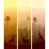 Goat and Sunset Landscape Mural Modern Water Resistant Bedroom Wall Decor, Custom Size Clearhalo 'Wall Decor' 'Wall Mural' 1508678