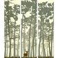 Contemporary Dusk Forest Deer Mural for Living Room Personalized Wall Art in Beige Clearhalo 'Wall Decor' 'Wall Mural' 1508713