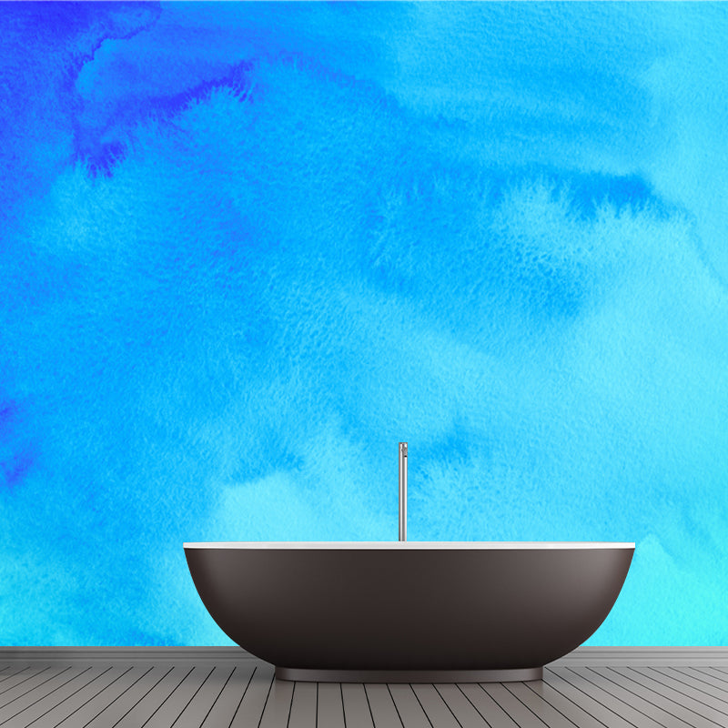 Illustration Watercolor Wall Paper Mural Large Wall Decor for Home, Custom Size Available Blue Clearhalo 'Wall Decor' 'Wall Mural' 1508765