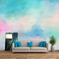 Artistic Rainbow Mural Wallpaper Light-Blue Watercolor Wall Decoration for Kids Bedroom Clearhalo 'Wall Decor' 'Wall Mural' 1508771