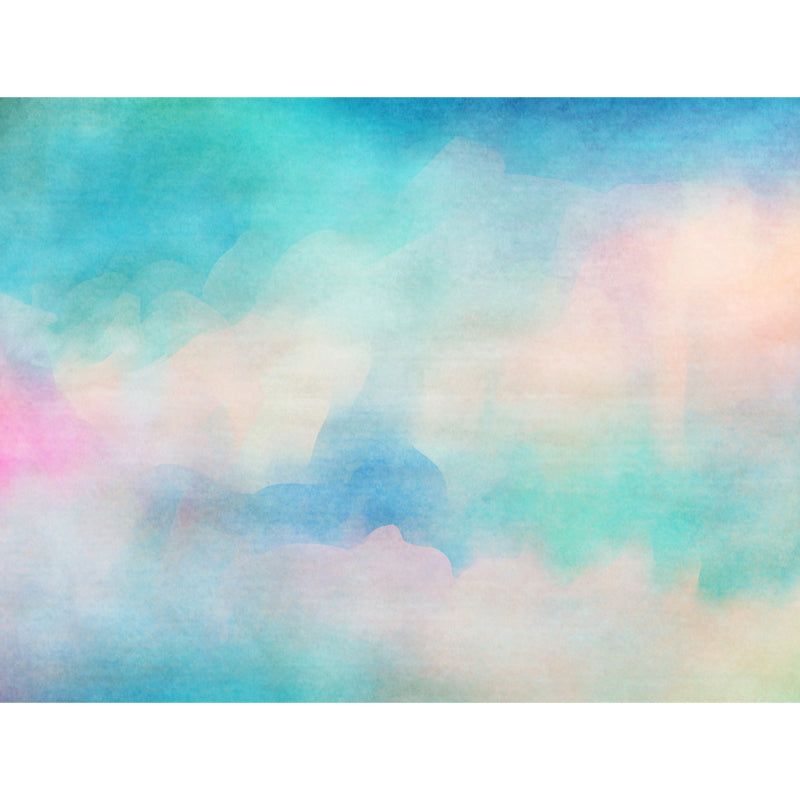 Artistic Rainbow Mural Wallpaper Light-Blue Watercolor Wall Decoration for Kids Bedroom Clearhalo 'Wall Decor' 'Wall Mural' 1508773