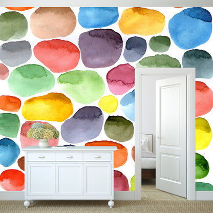 Full Size Swatches Wallpaper Mural Artistic Pretty Watercolor Wall Decor in Green Green Clearhalo 'Wall Decor' 'Wall Mural' 1508805