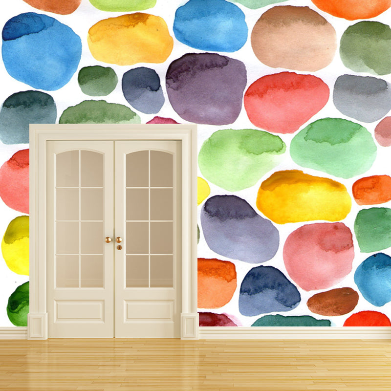 Full Size Swatches Wallpaper Mural Artistic Pretty Watercolor Wall Decor in Green Clearhalo 'Wall Decor' 'Wall Mural' 1508806