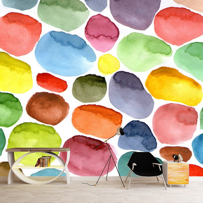 Full Size Swatches Wallpaper Mural Artistic Pretty Watercolor Wall Decor in Green Clearhalo 'Wall Decor' 'Wall Mural' 1508807