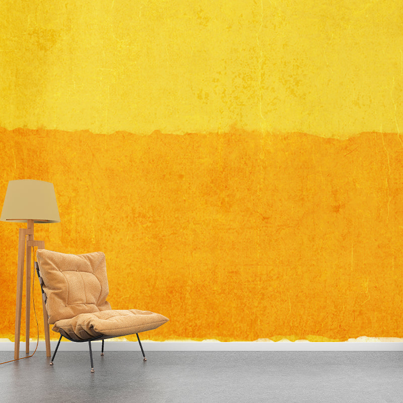 Minimalist Square Mural Wallpaper Yellow Stain-Resistant Wall Covering for Accent Wall Clearhalo 'Wall Decor' 'Wall Mural' 1508811