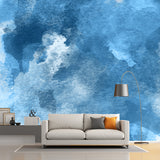 Blue Smoke Painting Mural Decal Abstract Modern Stain-Proof Wall Covering for Home Clearhalo 'Wall Decor' 'Wall Mural' 1508827