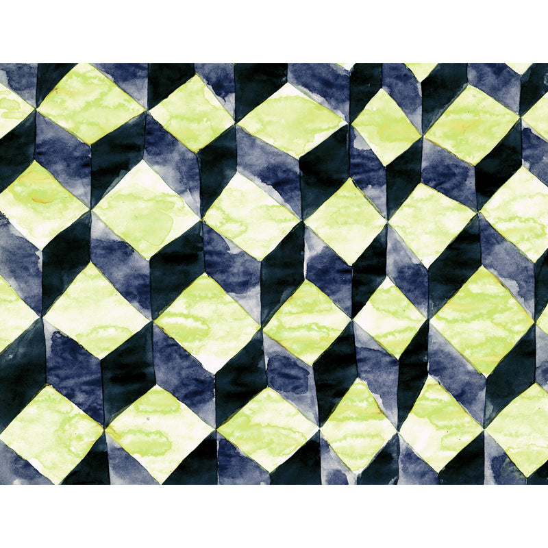 Huge Matrix Cubes Wallpaper Mural Yellow Non-Woven Wall Covering, Washable, Custom Printed Clearhalo 'Wall Decor' 'Wall Mural' 1508858