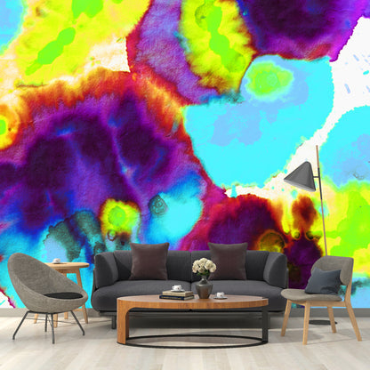 Purple Lotus Leaf Wallpaper Mural Water-Proof Artistry Living Room Wall Decoration Purple Clearhalo 'Wall Decor' 'Wall Mural' 1508885