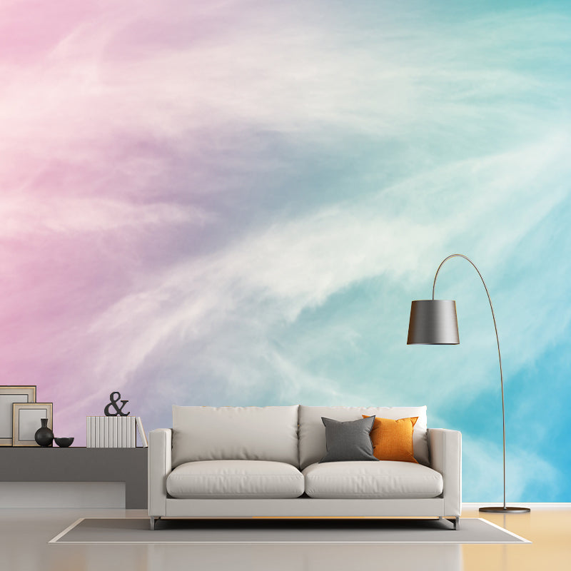 Pink Sky Painting Wall Mural Decal Moisture-Resistant Wall Covering for Living Room Clearhalo 'Wall Decor' 'Wall Mural' 1508902