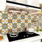Ethnic Floral Pattern Stick Wallpaper Panels for Kitchen, Bright Color, 3.5' L x 23.5" W Yellow Clearhalo 'Wall Decor' 'Wallpaper' 1508924