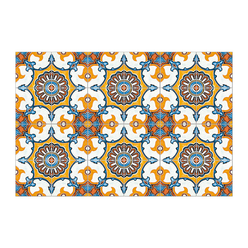 Ethnic Floral Pattern Stick Wallpaper Panels for Kitchen, Bright Color, 3.5' L x 23.5" W Clearhalo 'Wall Decor' 'Wallpaper' 1508926