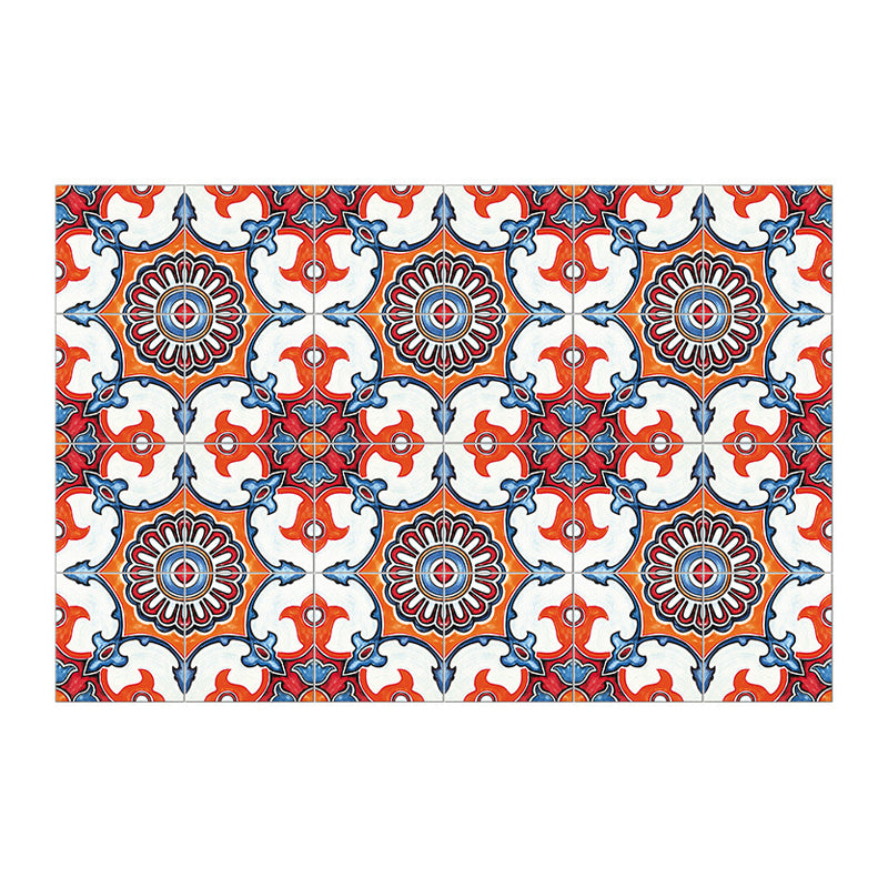 Ethnic Floral Pattern Stick Wallpaper Panels for Kitchen, Bright Color, 3.5' L x 23.5" W Clearhalo 'Wall Decor' 'Wallpaper' 1508929