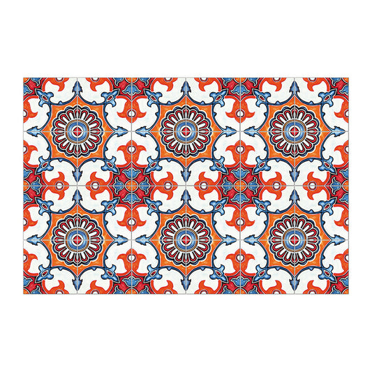 Ethnic Floral Pattern Stick Wallpaper Panels for Kitchen, Bright Color, 3.5' L x 23.5" W Clearhalo 'Wall Decor' 'Wallpaper' 1508929