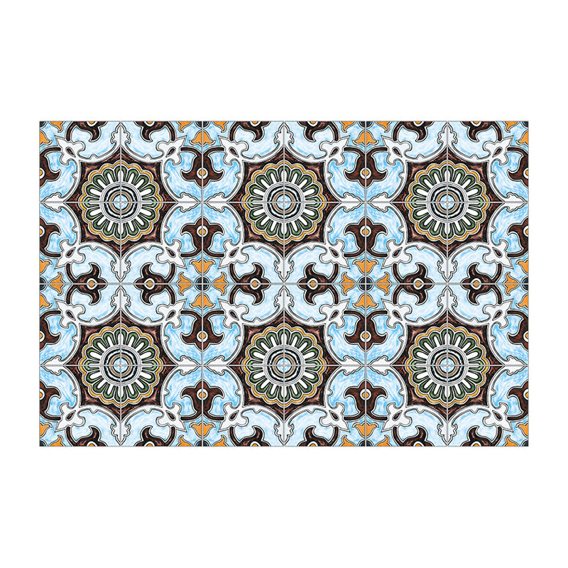 Ethnic Floral Pattern Stick Wallpaper Panels for Kitchen, Bright Color, 3.5' L x 23.5" W Clearhalo 'Wall Decor' 'Wallpaper' 1508932