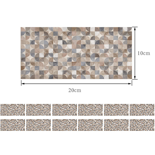 Pannelli da carta da parati in semicerchi geometrici 12 pezzi decorazioni per pareti in PVC marrone, buccia, 2,6 piedi quadrati