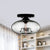Glass Oval Flush Mount Lamp Simple Style 1 Light Clear/Amber/Smoky Ceiling Flush Mount for Hallway Smoke Gray Clearhalo 'Ceiling Lights' 'Close To Ceiling Lights' 'Close to ceiling' 'Glass shade' 'Glass' 'Island Lights' 'Semi-flushmount' Lighting' 151121