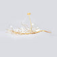 Gold Branch Pendant Light Modern 10-Light Clear Glass Island Lamp with Birds for Dining Room Clearhalo 'Ceiling Lights' 'Island Lights' Lighting' 151135