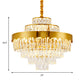 17"/23" W Layered Chandelier Light Fixture Dining Room Vintage Style Crystal and Metal Hanging Lamp in Gold Clearhalo 'Ceiling Lights' 'Chandeliers' 'Modern Chandeliers' 'Modern' Lighting' 151194