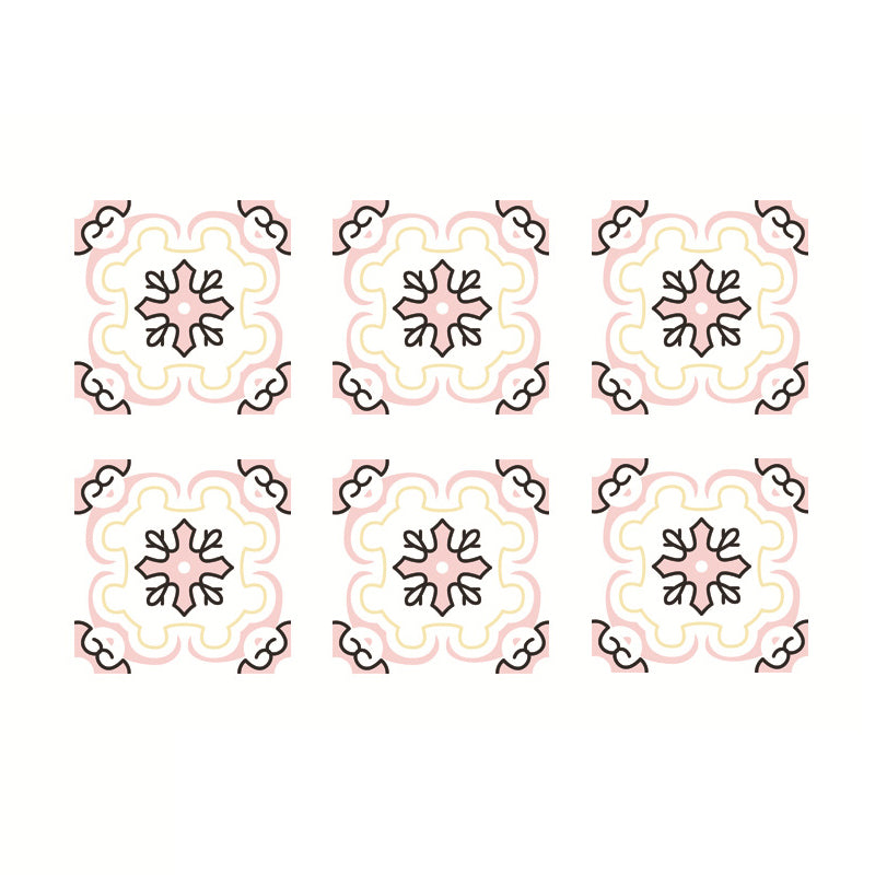 Rural Seamless Floral Print Wallpapers for Kitchen 5.2-sq ft Wall Art in Pink-Yellow, Removable Clearhalo 'Country wall decor' 'Rustic' 'Wallpaper' Wall Decor' 1512066