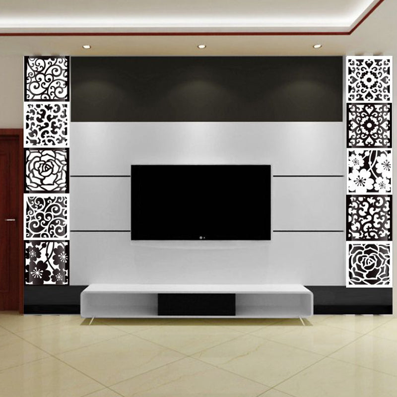 Black-White Scroll Flower Wallpapers Peel and Stick Wall Covering for Kitchen (10 Pieces) Clearhalo 'Country wall decor' 'Rustic' 'Wallpaper' Wall Decor' 1512080