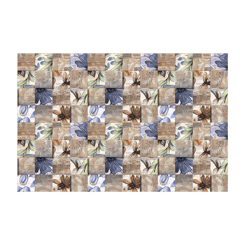 Removable Shattered Flower Wallpapers Countryside PVC Wall Decor, 5.8-sq ft, Blue-Brown Clearhalo 'Country wall decor' 'Rustic' 'Wallpaper' Wall Decor' 1512092