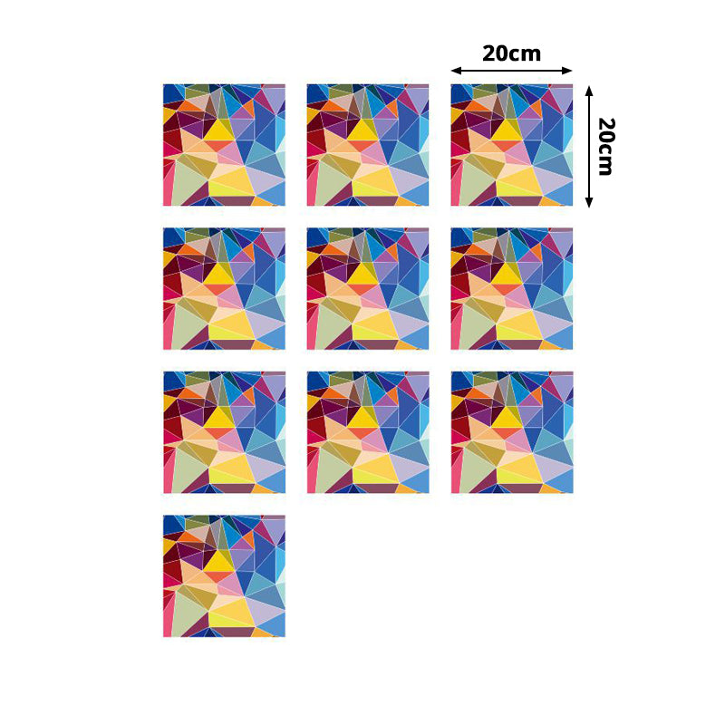 Modern Art Origami Wallpaper Panels for Nursery 4.3-sq ft Wall Covering in Red-Yellow-Blue, Stick On Clearhalo 'Modern wall decor' 'Modern' 'Wallpaper' Wall Decor' 1512103