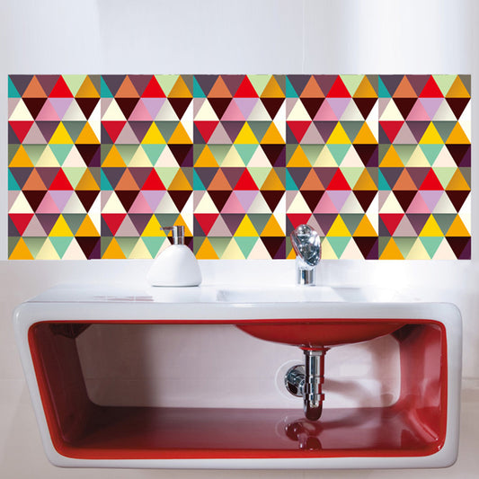 Peel and Paste Triangle Wallpaper Panel PVC Modernist Wall Decor for Bedroom (10 Pcs) Clearhalo 'Modern wall decor' 'Modern' 'Wallpaper' Wall Decor' 1512119