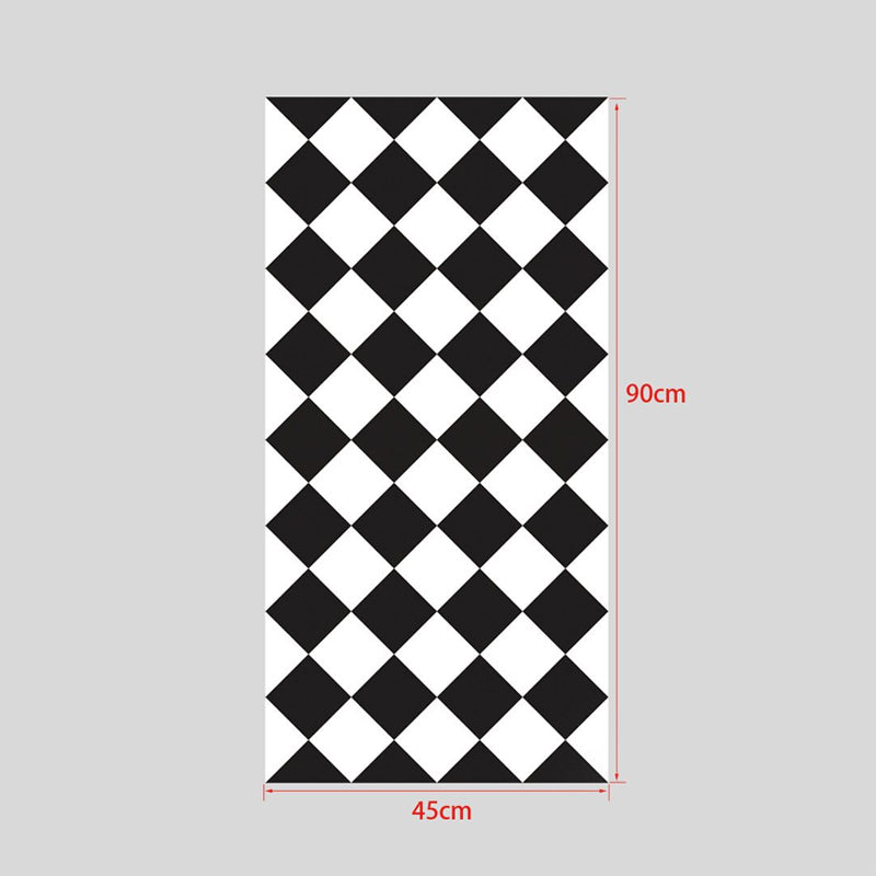 Black-White Modern Wallpaper Panels 4.4-sq ft Diagonal Checkered Pattern Wall Art, Self Adhesive Clearhalo 'Modern wall decor' 'Modern' 'Wallpaper' Wall Decor' 1512179