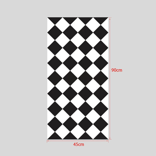 Black-White Modern Wallpaper Panels 4.4-sq ft Diagonal Checkered Pattern Wall Art, Self Adhesive Clearhalo 'Modern wall decor' 'Modern' 'Wallpaper' Wall Decor' 1512179