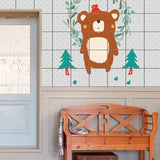 Brown Bear Wallpaper Panels Easy Peel off Cartoon Kitchen Wall Decor, 12.9-sq ft (12 Pcs) Clearhalo 'Wall Decor' 'Wallpaper' 1512237