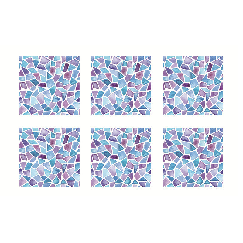 Industrial Mosaic Tile Wallpaper Panel Blue-Purple Marble Wall Covering, Peel and Stick Clearhalo 'Industrial wall decor' 'Industrial' 'Wallpaper' Wall Decor' 1512308